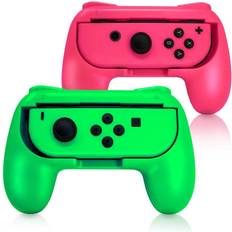 Controller Grips Dobe 2 Pink and Green Controller Grip Handles for Nintendo Switch Joy-Con