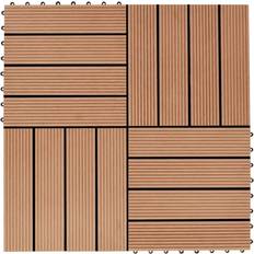 Terrassefliser 22 stk. 30 x 30 cm 2 m2 WPC teakfarve