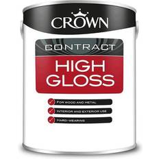 Crown Black Paint Crown 1L Contractors High Gloss Black, White