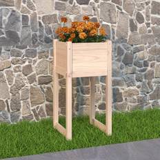 Macetas, Plantas y Cultivo vidaXL Jardinera De Madera Maciza De Pino 40x40x81 cm - Marrón