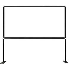 Projector Screens VEVOR 90 in. Outdoor Movie Screen with Stand Portable Movie Screen 16:9 HD Wide Angle Projector Screen for Office Home Theater