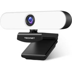 Usb 3 webcam Tecknet 1080P Webcam with Microphone for PC, HD Streaming Webcam with 3-Level Brightness Ring Light, USB Webcam for Laptop/Mac/Video