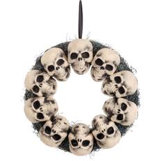 Halloween Garlands 15-Inch Skull Halloween Wreath Decoration