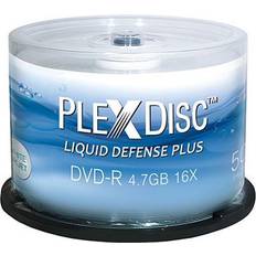 PlexDisc PlexDisc 4.7GB 16X DVD-R Water Resistant Glossy White Inkjet Printable 50 Packs Spindle Disc Model 632-C14