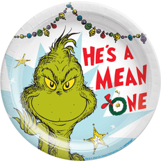 Amscan Disposable Plates The Grinch Christmas 8-pack