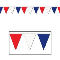 Red Party Decorations Beistle 17 x 30 Outdoor Pennant Banner; Red/White/Blue 2/Pack 50702-RWB