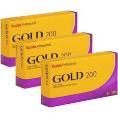 Camera Film Kodak 3x Professional Gold 200 Color Negative Film 120 Roll Film, Pack of 5