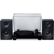 Vinyl record player with speakers Fluance RT80 Vinyl Turntable and Ai41 Powered 5 Stereo Bookshelf Speakers