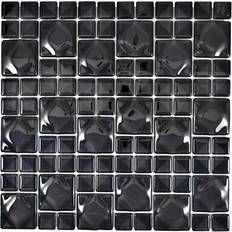 30 x 30 fliser sort HUH Mosaik Square 3D Black Pris Per Ark 30x30cm