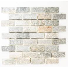 Mosaik Natursten Brick Quarzit Pris Per Ark