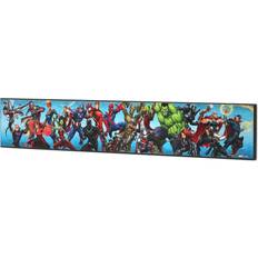 Rouge Décorations murales Wood Wall Decoration: Marvel Heroes Collage Green/Blue/Red