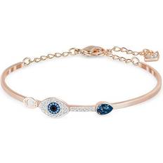 Women Bracelets Swarovski Symbolic Evil Eye Bangle Bracelet - Rose Gold/Blue/Transparent