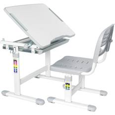 Vivo Height Adjustable Childrens Desk & Chair Interactive Work Station Grey