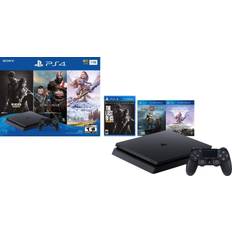 Game Consoles Sony Flagship Newest Play Station 4 1TB HDD Only on Playstation PS4 Console Slim Bundle with Three Games: The Last of Us, God of War, Horizon Zero Dawn 1TB HDD Dualshock 4 Wireless Controller -Jet Black