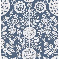 Patterned Wallpapers Nuwallpaper Brewster Anya Peel and Stick Wallpaper Navy