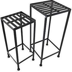 Outdoor plant stands Santa's Workshop Black Iron Plant Stands Set Santasworkshop