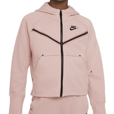 Nike Girl's Tech Fleece Full-Zip Hoodie - Pink Oxford/Black (CZ2570-601)