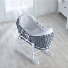 Babykörbe Kinder Valley Waffle Grey Pod Moses Basket with Rocking Stand Deluxe Fleece