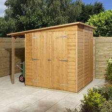 GoodHome Clapperton 8X6 Pent Dip Treated Shiplap Shed (Building Area )