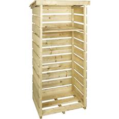 Firewood Shed on sale Charles Bentley FSC Wooden Single Log Store 53.2x76x182.3cm