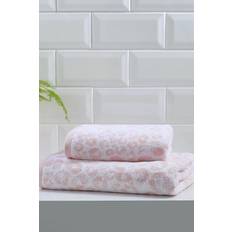 Fusion Animal Print Bath Towel White, Pink (150x)
