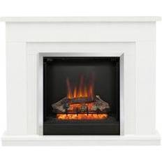 Fireplaces Be Modern Evelina Black & White Chrome Effect Fire Suite