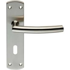 Door window Curved Bar Lever Door Handle on Lock Backplate