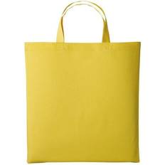 Yellow Fabric Tote Bags Nutshell Cotton Short Handle Shopper