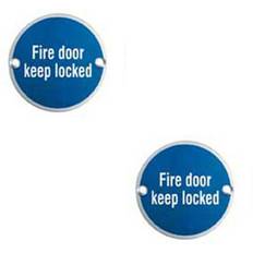 Security Fire Door Keep Locked Sign 64mm