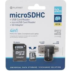 Microsd 32gb Platinet 4in1 MicroSDHC 32GB SD-adapter MicroSD Bildläsare OTG-adapter