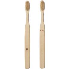 Kikkerland Bamboo Toothbrush Set