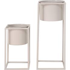 Pots et Jardinières House Nordic Pots À Fleurs 2 pcs Lena Beige Gris