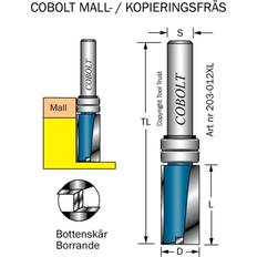 Cobolt Cobolt Mallfräs D=12, L=25, TL=63, S=8