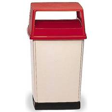 Red trash can Rubbermaid FG256V00RED Square Dome Trash Can Lid