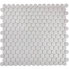 HUH Mosaik Penny Round Light Grey Pris Per Ark