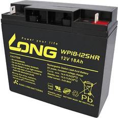 12v 18ah batteri Long WP18-12SHR WP18-12SHR Blybatteri 12 V 18 Ah Blyfleece (B x H x T) 181 x 167 x 76 mm M5 skruetilslutning VDS-certifikation, Lav selvafladning