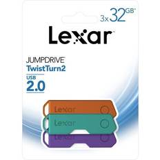 LEXAR USB Flash Drives LEXAR JumpDrive TwistTurn2 32GB USB Flash Drive, 3/Pack (LJDTT2-32GABNA3) Quill