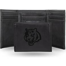 NFL Fan Rico Bengals Laser-Engraved Black Trifold Wallet