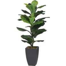 Velvet Artificial Plants A&B Home Potted Fiddle Leaf Artificial Plant