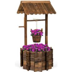 Best Choice Products Pots & Planters Best Choice Products Rustic Wooden Wishing Well Planter