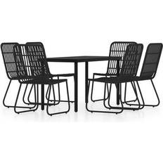 vidaXL 3099176 Patio Dining Set, 1 Table incl. 6 Chairs