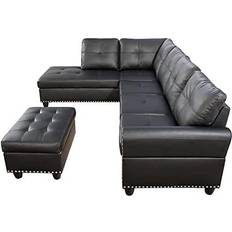 Black Furniture Devion Furniture Sectional Sofa 99.5" 4 Seater