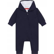 HUGO BOSS Baby Hooded Overalls with Logo Details - Dark Blue