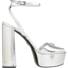 Prada Leather Platform Sandal - Silver