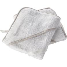 Kinder Valley White Baby Hooded Towels 2 Pack 100% Cotton Soft & Absorbent 75cm x 75cm