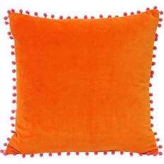 Orange Meterware Velvet Pom Pom Cushion Meterware Orange