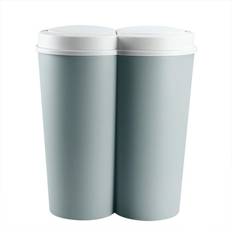 Rengøringsudstyr & -Midler Deuba Double Dustbin Silver/Black Plastic 2x25L