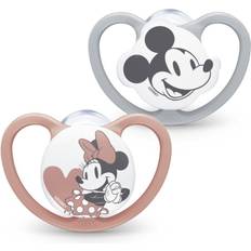 Nuk Space chupete 6-18 meses Chupetes con ventilación adicional Silicona sin BPA Disney Minnie Mouse 2 unidades