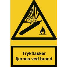 Informationsskilte Advarselsskilt Trykflasker Fjernes Ved Brand Advarselsskilt A4 297