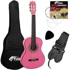 Roze Akoestische gitaren Tiger Music Childrens 1/2 Size Classical Guitar Package – Pink